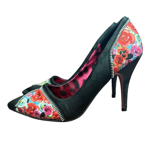 Iron Fist Black and Red Stiletto Heels - Picture 1 of 10